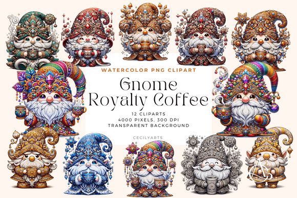 Download Gnome Royalty Coffee Cliparts - Royalty Collection