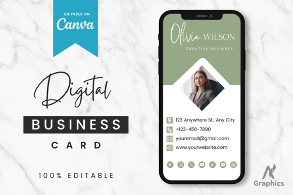 Download New Green Digital Business Card Template - Card Collection