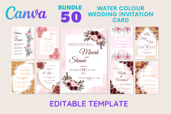 Download Water Colour Wedding Invitation Card - Card Collection