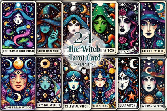 Download Witch Tarot Cards Sublimation Clipart - Card Collection
