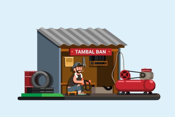 Download Tambal Ban Indonesian Tyre Repair Shop - Repair Collection