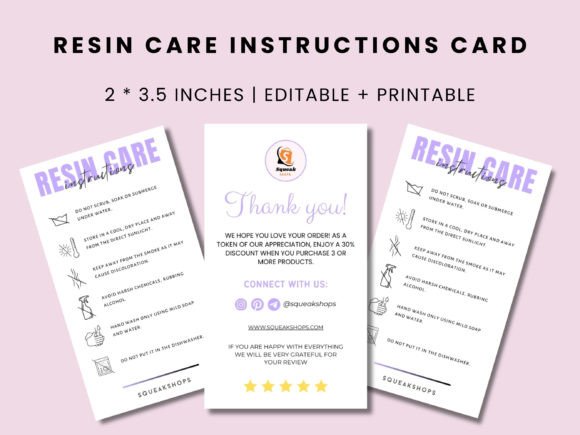 Download Editable Resin Care Card Template - Card Collection