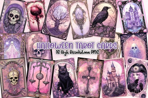 Download Halloween Tarot Cards Clipart PNG - Card Collection